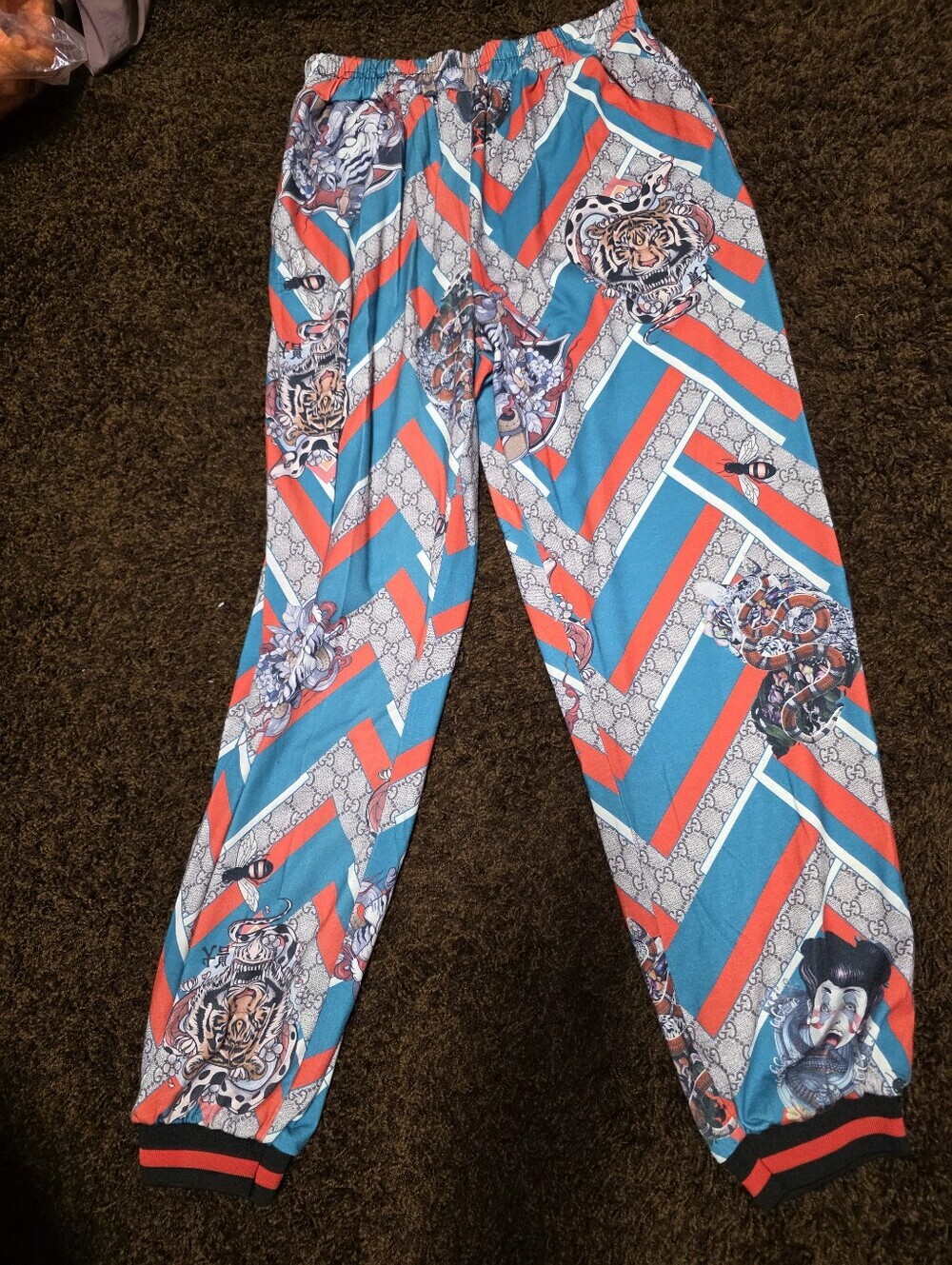 Vibrant Chevron Floral Long Sleeve Top in Teal & Coral - Picture 2 of 2